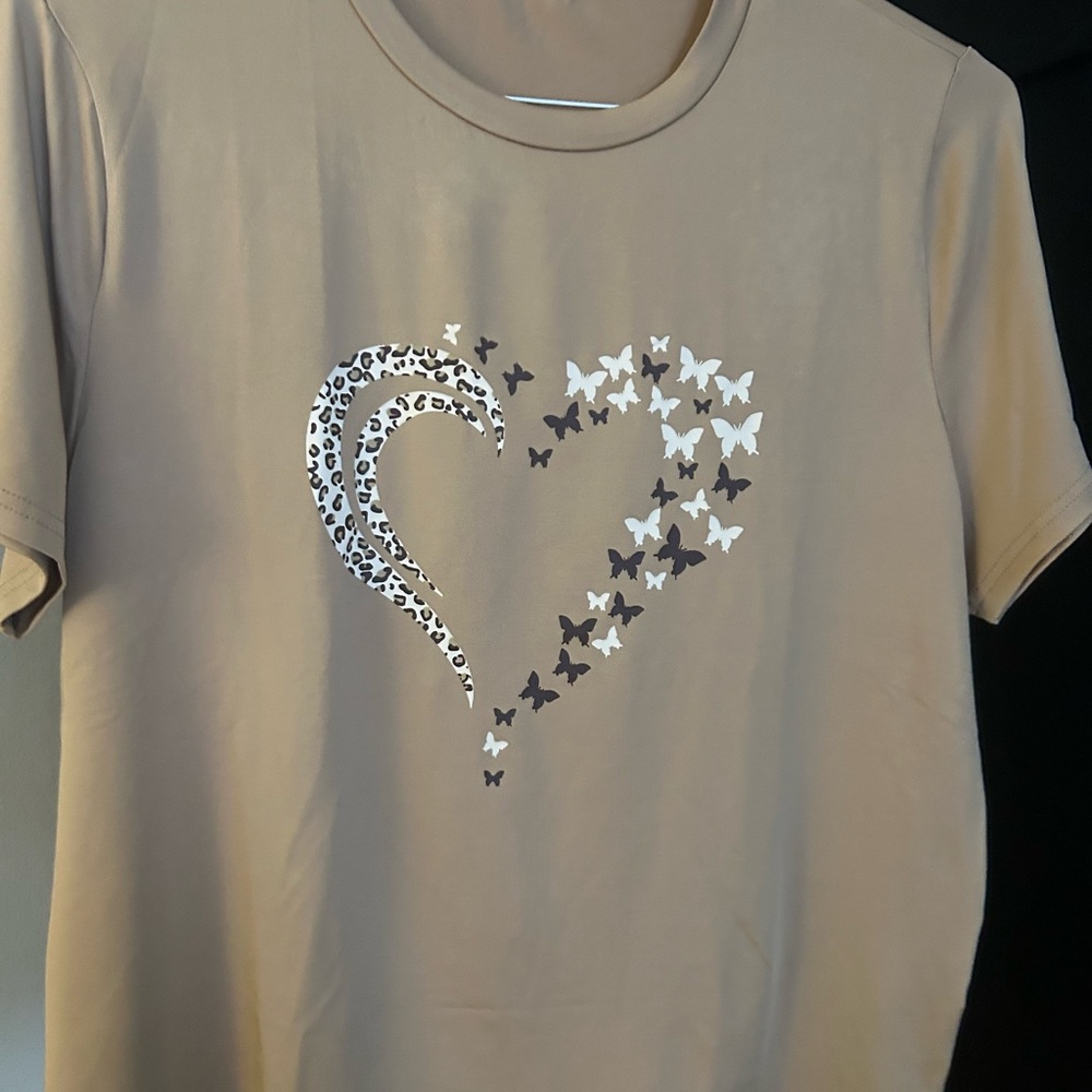 Hearts Cheetahs and Butterflies Tee